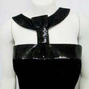 Michael Kors Evening Collection Black Halter Dress NEW 10 Medium Sequins